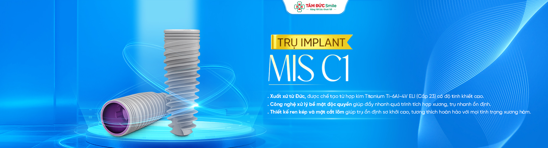 Trụ Implant MIS C1 – Giải pháp phục hình răng Abc8c1 com khuyến mãi hấp dẫn, ổn định lâu dài cho người mất răng