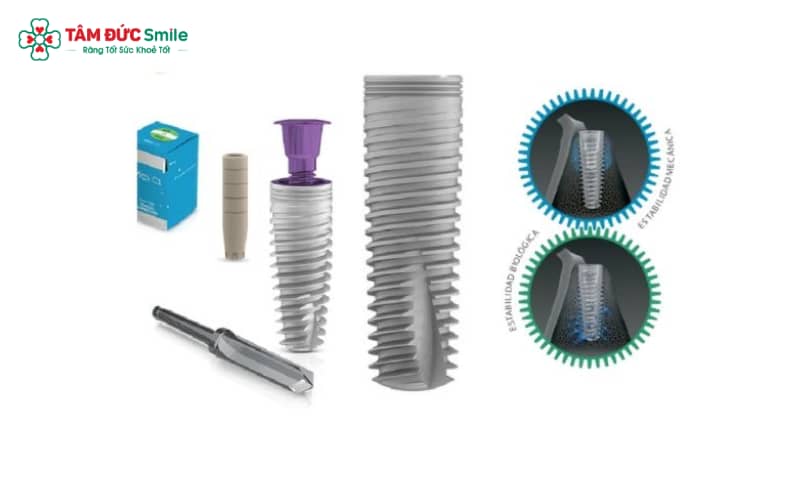 Implant Mis Đức có khả năng tích hợp xương nhanh, chịu lực cứng chắc và độ bền tốt