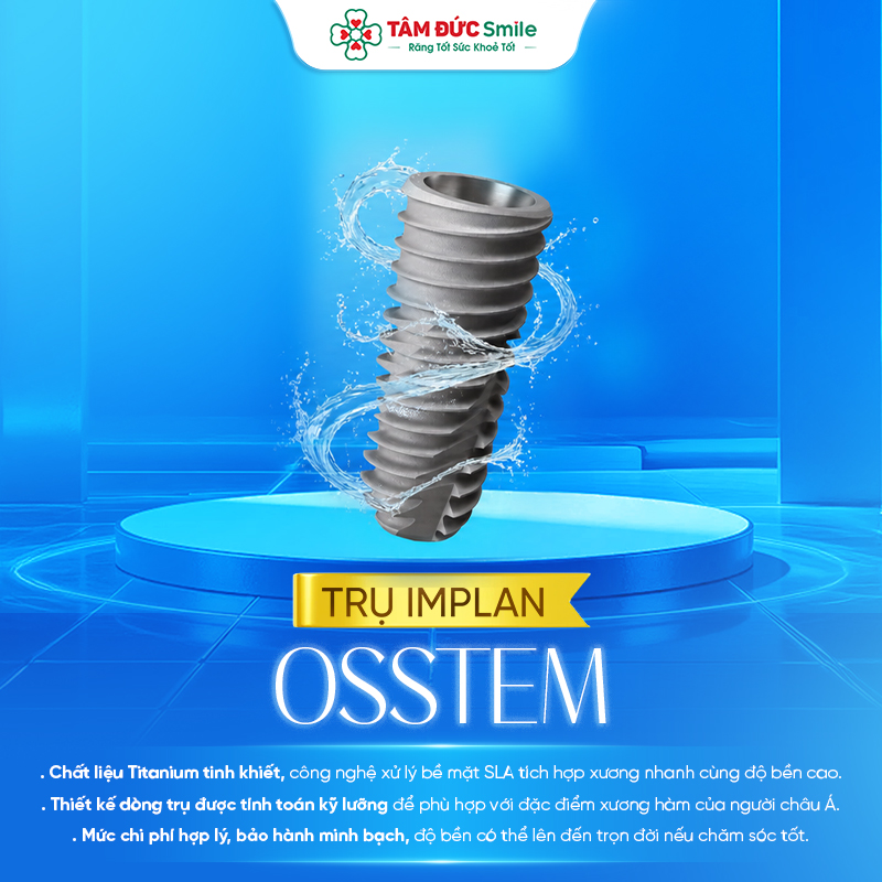 Trụ Implant Osstem Hàn Quốc – Giải pháp trồng răng với chi phí hợp lý